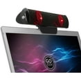 thumbnail image 1 of GOgroove SonaVERSE LED Speaker for Laptop Computer - USB Powered Clip-On Sound Bar with Mini Portable External Speaker Design for Monitor, Back Switch for Power - Audio Input and Power (Red), 1 of 9