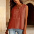 thumbnail image 5 of TRUBKH Women's Linen Top Summer Shirts for Women's Solid Color Top Loose Cotton and Linen Top Solid Blouses Tops Beach Vacation Style Tops Loose T Shirts Lightweight Blouse Orange M, 5 of 9