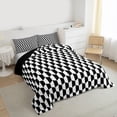 thumbnail image 3 of Homewish Geometric Honeycomb Bedding Comforter Set 2pcs for Kids Children Teens,Black White Twin Comforter Sets Microfiber,Abstract Hexagon Breathable Bedding Set,Super Cozy Room Decor,Reversible, 3 of 8