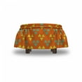 thumbnail image 4 of Modern Ottoman Cover, Creative Triangles on Orange, 2 Piece Slipcover Set with Ruffle Skirt for Square Round Cube Footstool Decorative Home Accent, Standard Size, Sea Green Vermilion, by Ambesonne, 4 of 5
