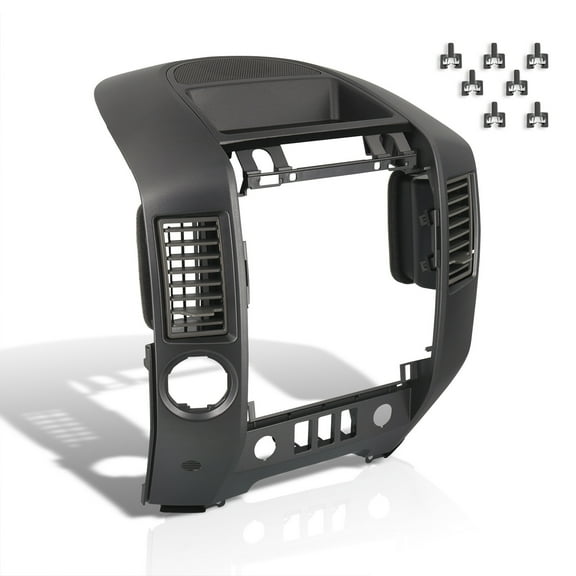 For 2004-2006 Nissan Titan Armada Center Console Instrument Panel Lid Dashboard Radio AC Control Bezel Finisher Clips w/ Speaker (Gray) - XE SE A60 WA60 05