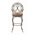 thumbnail image 5 of Linon Baila Big & Tall Metal Bar Stool Scroll Back Swivel Padded Seat in Bronze, 5 of 8