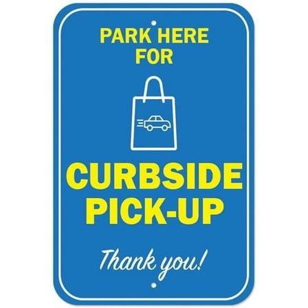 Covid-19 Notice Sign - Park Here for Curbside Pick-up
