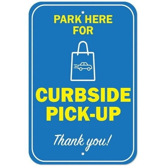 Covid-19 Notice Sign - Park Here for Curbside Pick-up