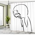thumbnail image 5 of Ambesonne Humor Shower Curtain, Online Sad Comics, 69"Wx84"L, Black and White, 5 of 5
