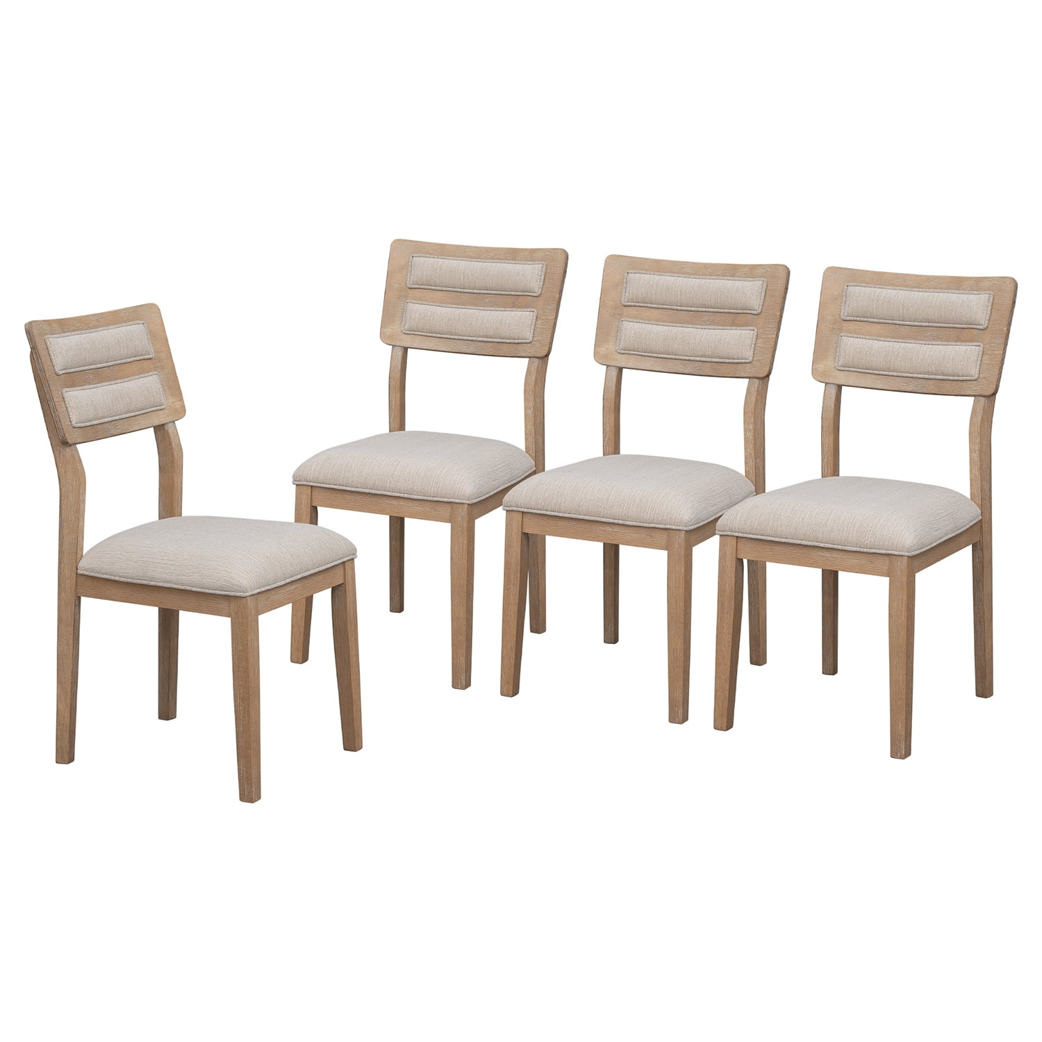 Kadyn Classic and Traditional Style 6 - Piece Dining Set, Solid Wood Dining Table Set with 4 Upholstered Chairs & Bench, Modern Dining Table Set for Kitchen, Natural Wood Wash Kadyn Classic and Traditional Style 6 - Piece Dining Set, Solid Wood Dining Table Set with 4 Upholstered Chairs & Bench, Modern Dining Table Set for Kitchen, Natural Wood Wash