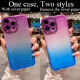thumbnail image 5 of Compatible with iPhone 14 Pro Case, Glitter Bling Gradient Slim Soft Phone Case, Shockproof Lens Camera Protection Sparkly Shiny Case for Women Girls for iPhone 14 Pro - Purple Blue, 5 of 10
