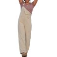 thumbnail image 4 of Women's Adjustable Straps Loose Bib Corduroy Jumpsuit Casual Jumpsuit with Pockets, 4 of 4