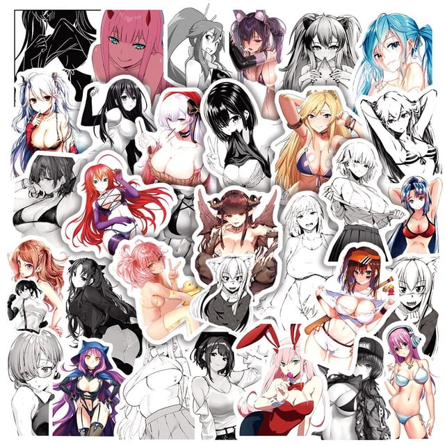 Pegatinas de Anime Hentai para adultos, calcomanías impermeables para monopatín, portátil, teléfono, equipaje, coche, 10/30/50/100 piezas