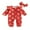 Red, variant on Baby Todlder Girls Christmas Jumpsuit 0 3 6 12 Motnhs Long Sleeve O Neck Gingerbread Print Ruffle Trim Romper with Headband