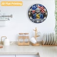 thumbnail image 4 of 12 Inch Patriotic Wall Clock, USA 250th Anniversary Wooden Round Wall Clocks with Silent Non-Ticking Quartz Movement, Battery Operated, Art Decor Hanging Clock for Kitchen, Bedroom, Living Room, 4 of 9