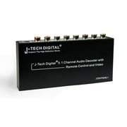 J-Tech Digital 5.1 Channel Audio Decoder with Remote Control and Video, EQ mode, USB charging, USB