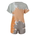 thumbnail image 4 of Women's 2PC Outfits Pajama Set Tie-dye Short Sleeve T Shirts and Loose Shorts Sleepwear Loungewear with Pockets, 4 of 6