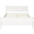 thumbnail image 3 of Full Size Solid Wood Platform Bed with Headboard & Footboard, Classic Floor Bed Frame with Wear-Resistant Finish, White, 3 of 7