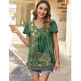 thumbnail image 4 of Zeagoo Floral Tops for Women Flowy Blouses Ruffle Sleeve Tunics Boho Peasant Blouses for Women Summer 2025, 4 of 6