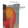 thumbnail image 5 of Abstract Orange Linen Curtain Valance for Bedroom/Bathroom/Kitchen/Office/Living/Dining Room Windows,Shabby Chic Geometric Circle Red Black Pocket Topper Drapes Decorative Cafe Drapery Panel 54x18, 5 of 6