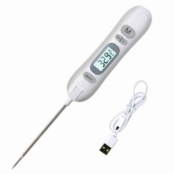 0629 Rechargeable Food Thermometer BBQ Cooking Temperature Measurement Tool Meat Thermometer Baking Oven Thermometer