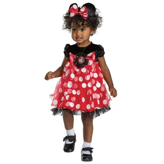 Disney Minnie Mouse Costume for Infant, Red, Size 6-12M, by Disguise