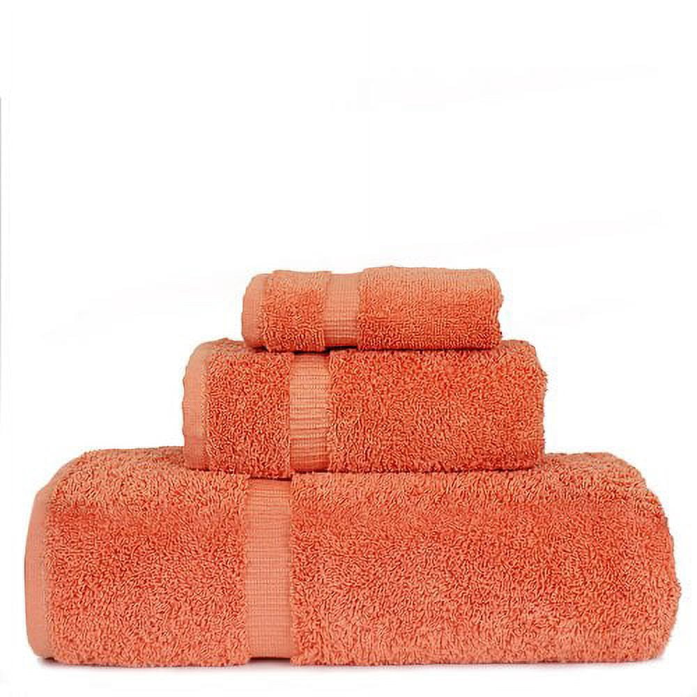 Luxury Hotel & Spa Quality Collection, Quick Dry 100% Turkish Cotton, 750+ GSM, Eco Friendly Towel Set, Bathroom and Kitchen Dobby Border Towels, Bath Towel, Hand Towel, Washcloths (3 Piece, Navy)