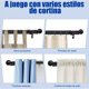 thumbnail image 3 of Barra De Cortina Doble, Barra Opaca Extensible De Metal, Fácil De Instalar Para Cocina, Dormitorio, Ventana, Oficina, 3 of 7