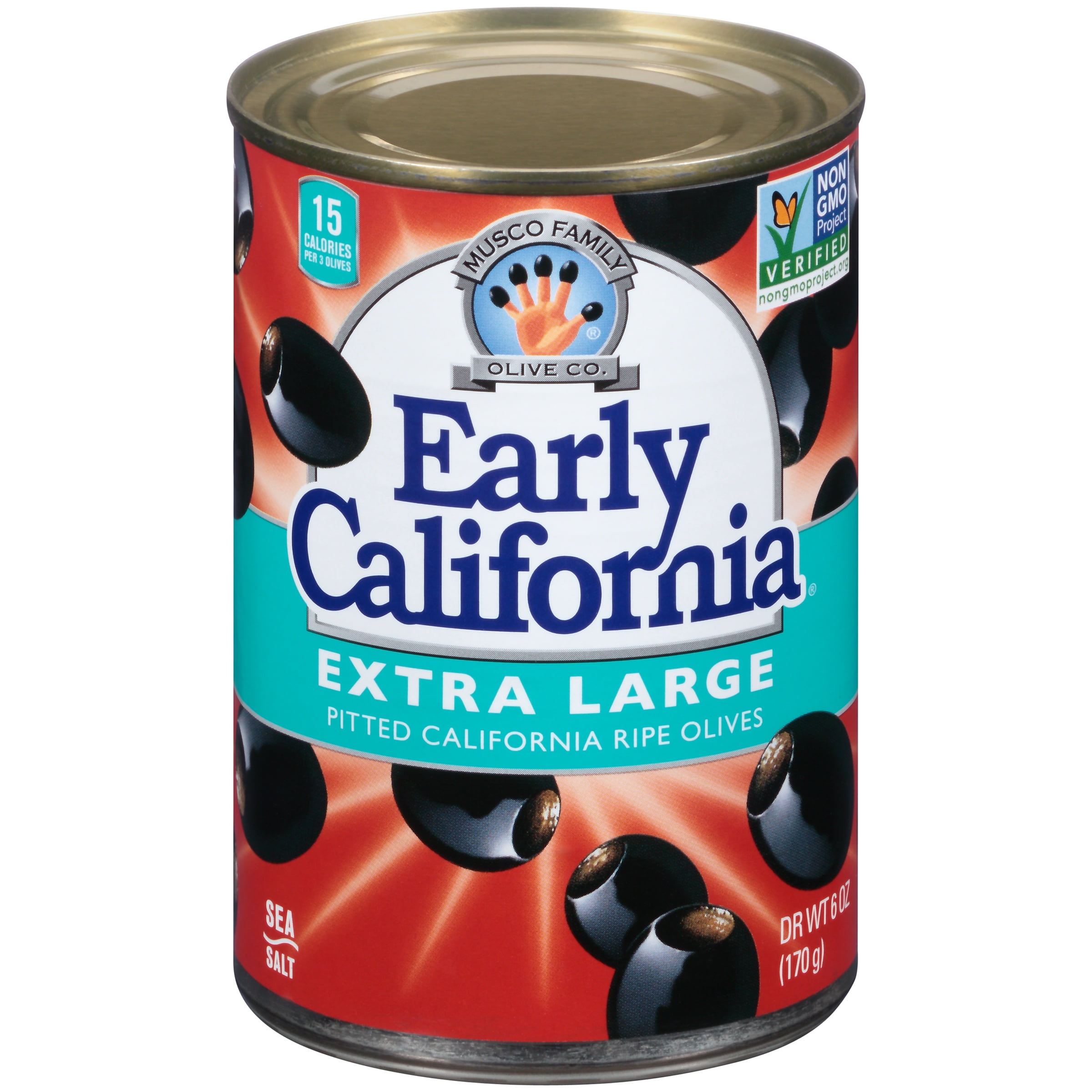 Early California Extra Large Pitted California Ripe Olives, 6 oz by Musco Family Olives Co.