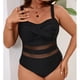 thumbnail image 4 of Traje de baño de una pieza para mujer, conjuntos de bikini para mujer, bikini deportivo de verano liso con aros y escote en V profundo, traje de baño de nailon para mujer, 4 of 8