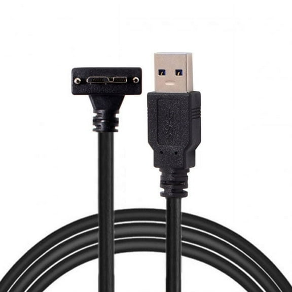 Xiwai 3.0M 90 Degree Up Angled Micro USB Screw Mount to 3.0 Data Cable for Industrial Camera