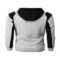 thumbnail image 3 of EIMELI Men‘s Hoodie Pullover Jacket  Contrt Color Long Sleeve Zipper Closure Sweatshirt Loose Drawstring Coat, 3 of 5