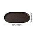 thumbnail image 3 of Linnome Faux Walnut Wood Tray Reusable Plastic Rectangular Tray 3 Sizes Breakfast Fruit Coffee Tea Dessert Kitchen Patio Outdoor Decor, 3 of 6