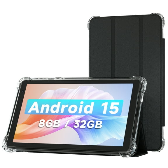 Android 15 Tablet with case,8GB RAM (3 5 Extended) ,5G & WiFi 6 ,7 Inch tablet HD IPS Display,32GB ROM   1TB Expandable,3000mAh Battery cheap tablets on sale clearance