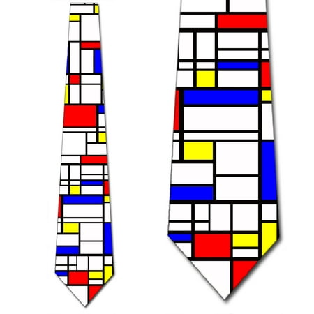 Art Necktie - Art Ties Mens Abstract Piet Mondrian Necktie by Three Rooker