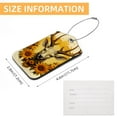 thumbnail image 5 of Sunflower Deer Square PU Leather Luggage Tags, 2 Pack, with Privacy Cover and Stainless Steel Ring - Suitable for Travel, Backpack, Handbag - Bag Tags, Handbag Tags, 5 of 7