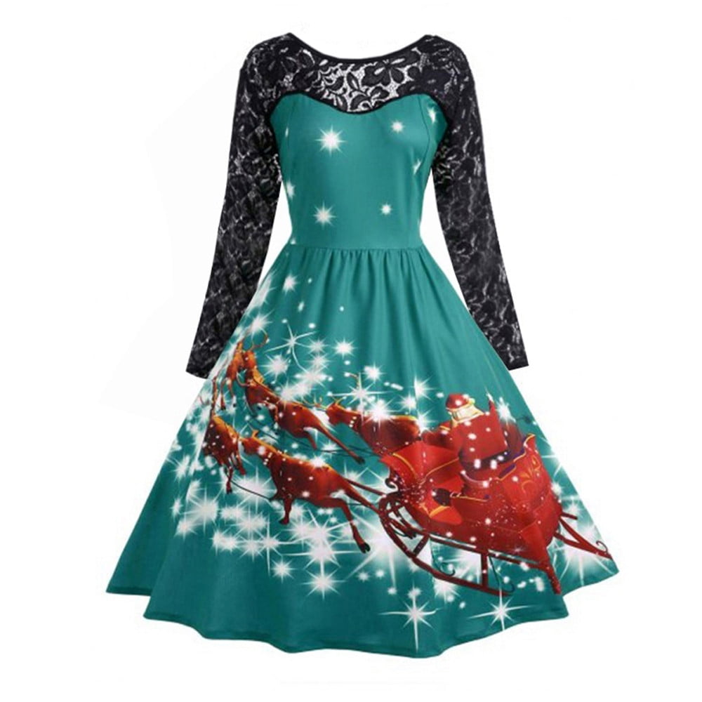 christmas party long sleeve dress