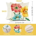 thumbnail image 6 of Spring Summer Flower Decorative Throw Pillow Covers 18 x 18 Set of 4, Watercolor Poppy Hydrangea Floral Porch Patio Outdoor Home Decor, Butterfly Seasonal Couch Cushion Case, 6 of 6