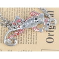 thumbnail image 5 of Alilang Silvery Tone Rhinestones Red Spot Long Leopard Panther Animal Pendant Necklace, 5 of 5