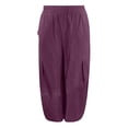 thumbnail image 4 of Linen Barrel Pants Women Baggy Summer Wide Leg High Waisted Palazzo Harem Pants Flowy Loose Fit Lantern Trousers, 4 of 4