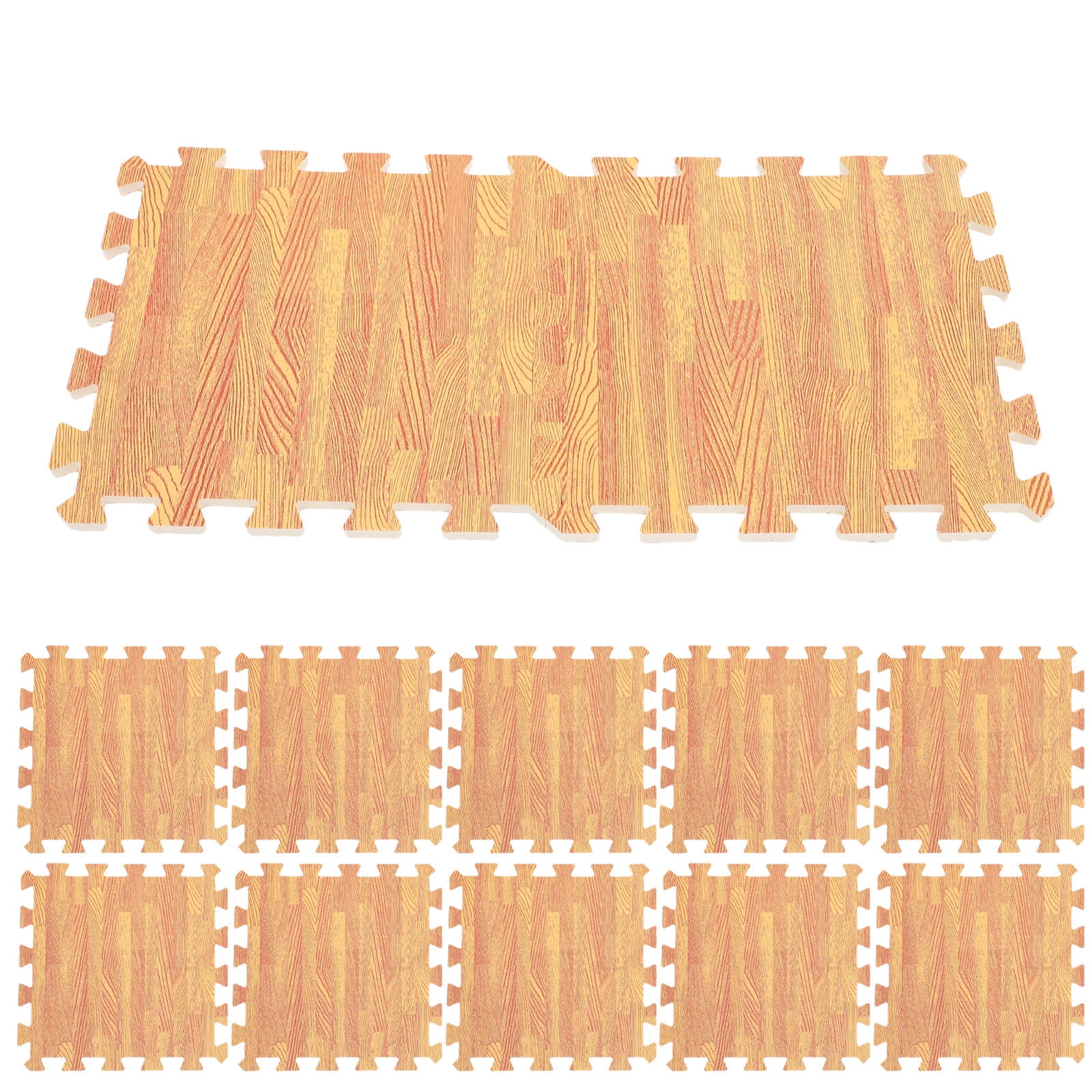 Raindrops  12 Pcs Wood Grain Foam Floor Mat Pit Play Carpet Tiles Baby