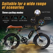 Electric Bikes,Electric Mountain Bike,Akez SUPER73 S1 Ebike with 750W Peak Motor,7-speed,48V 13AH Battery,Dual Hydraulic Brakes,Full Shock Absorption,Electric Dirt Bike for Adult Outdoor,Green