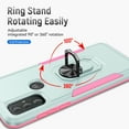 thumbnail image 6 of Xhy Moto G Power 2022 Case Military Grade Shockproof Cover Ring Holder Kickstand Support Magnetic Car Mount Dual Layer Protective Phone Case (Teal+Pink), 6 of 8