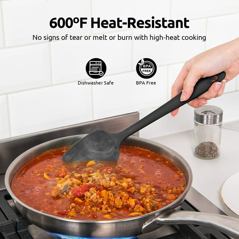 U-Taste 600F Heat Resistant Silicone Spatula 4 Piece Set, Non-Stick BPA Free Cooking Baking Mixing Flexible Kitchen Silicon Bake Cake Espatula Rubber