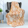 thumbnail image 4 of Coral Soft Flannel Fleece Throw Blanket, Raster Based Pattern with Watercolor Triangular Grid Hand Drawn Geometric, Cozy Plush for Indoor and Outdoor Use, 60" x 80", Coral Orange White, by Ambesonne, 4 of 5