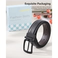 thumbnail image 6 of AWAYTR Men Reversible Leather Belt - 1.33'' Wide Genuine Leather Dress Belt for Casual and Business Wear, 6 of 7