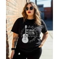 thumbnail image 3 of Women's Graphic T-Shirt Black 4XL Women's Tops Song Lyrics and Guitar Crew Neck Short Sleeve Shirts for Women, 3 of 3