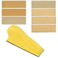 thumbnail image 1 of Tignapoo Kit de Ponçage Compact 3.5x1 Pouces avec 70 Feuilles de Papier de Verre pour Travaux de Précision et Projets DIY, Inclut 40-320 Grains, Poignée Ergonomique Jaune, 1 of 6