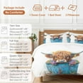 thumbnail image 6 of Highland Cattle Bedding Duvet Cover Set Twin Size 4 Pieces Farmhouse Cow Funny Animal Bedding Set with Zipper Closure, 1 Comforter Cover 68x86 Inches 1 Flat Sheet & 2 Pillow Cases, 6 of 7