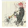 thumbnail image 3 of Ambesonne New Orleans Shower Curtain, Trumpeter Flowers, 69"Wx70"L, Dark Green Vermilion, 3 of 3
