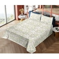 thumbnail image 4 of Ambesonne Botanical Fitted & Flat Sheet with Sham 3 Pcs Set, Pastel Art Vintage Floral, Twin XL, Blush and Pale Olive Green, 4 of 5