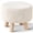 Beige, variant on 100% Hand Knitted Pouf, Round Footrest with 4 Non-Skid Wood Legs, Boho Décor Cotton Rope Pouffe Beside Sofa, Leisure Floor Step Chair for Living Room (Yellow)