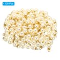 thumbnail image 3 of Unique Bargains 12mm Faux Pearl Pendants Drops, 100 Pack Round Imitation Pearl Beads with Rhinestone, Golden Beige, 3 of 6