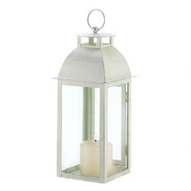 Zingz & Thingz 57070442 Distressed Ivory Candle Lantern